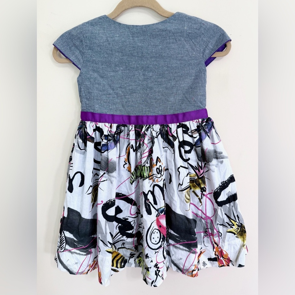BIJOU SAUVAGE Clothier Girls' A-Line Royal‎ Bee Abstract Artsy Dress Size 10